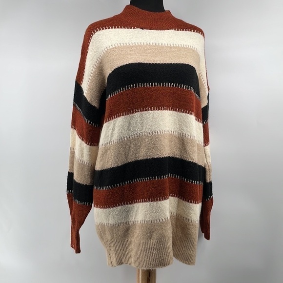 Pink Martini Neutral Sweater Metallic Thread Oversized Cozy Boutique Xs NWT - Picture 9 of 11